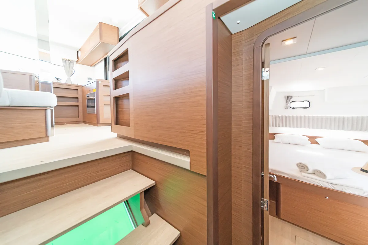 Cabin on Aurora, a Lagoon 42 catamaran at Preveza, Greece