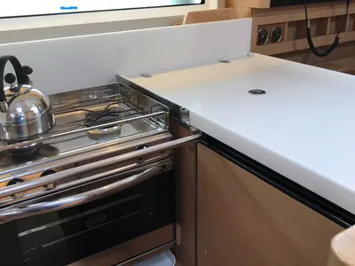 Galley of Thalaia, a Jeanneau Sun Odyssey 440 sailboat at Grad Pula, Croatia