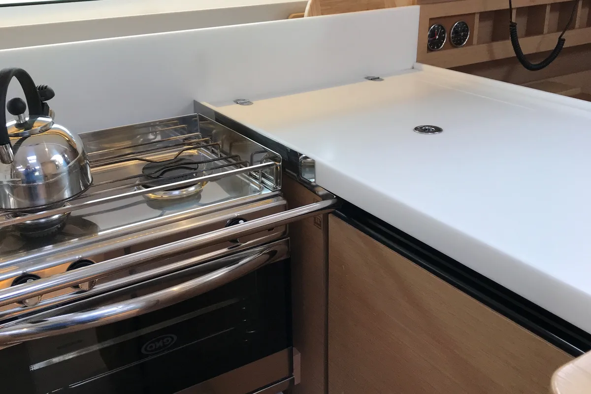 Galley of Thalaia, a Jeanneau Sun Odyssey 440 sailboat at Grad Pula, Croatia