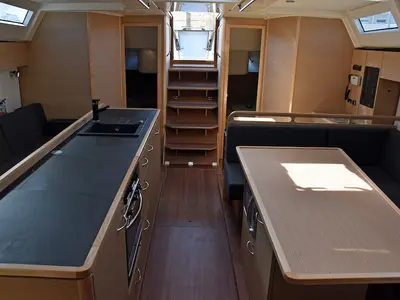 Galley of Rosso, a D&D Kufner 50 sailboat at Seget Donji, Croatia