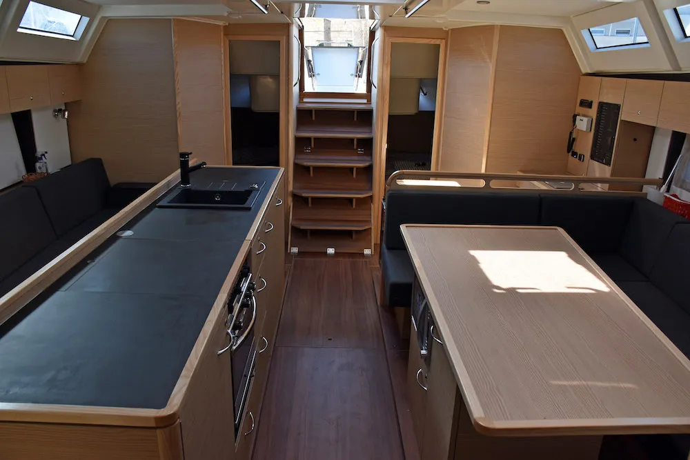 Galley of Rosso, a D&D Kufner 50 sailboat at Seget Donji, Croatia