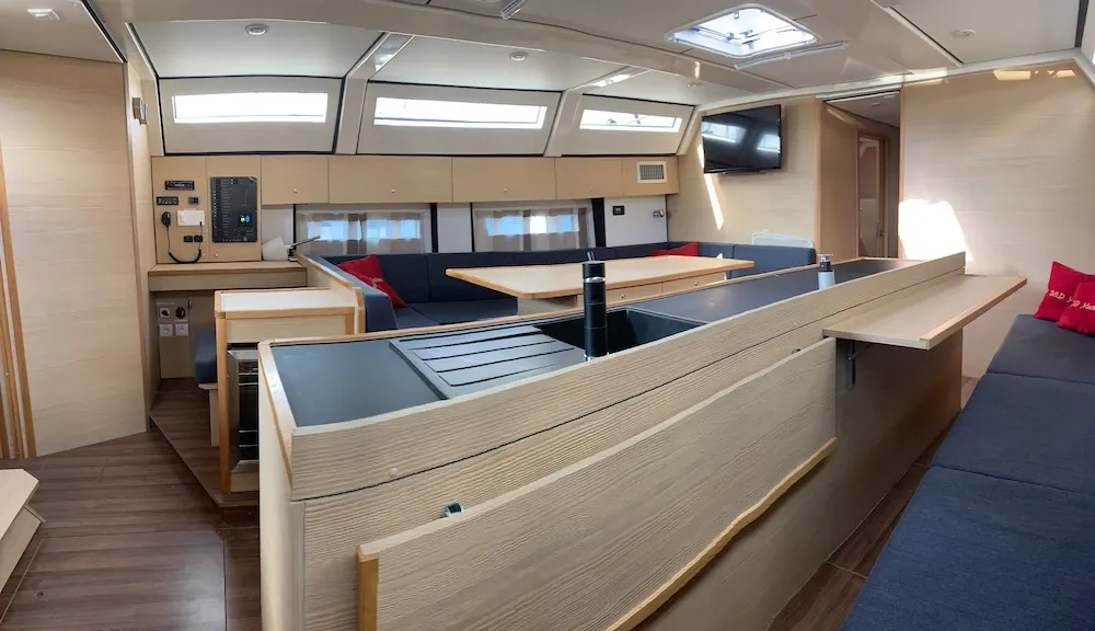 Galley of Rosso, a D&D Kufner 50 sailboat at Seget Donji, Croatia