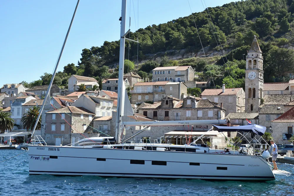 Rosso, a D&D Kufner 50 sailboat at Seget Donji, Croatia