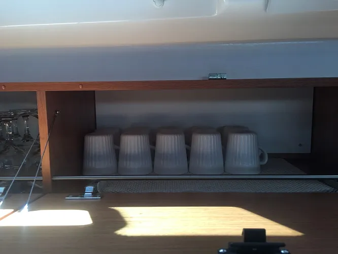 Galley of Santiago, a Bavaria Cruiser 46 sailboat at Fethiye, Turkey