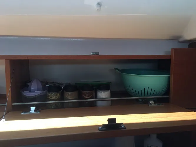 Galley of Santiago, a Bavaria Cruiser 46 sailboat at Fethiye, Turkey