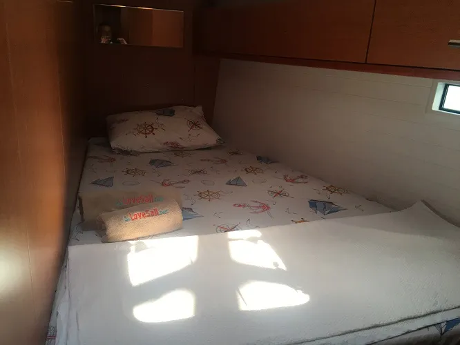 Cabin on Santiago, a Bavaria Cruiser 46 sailboat at Fethiye, Turkey
