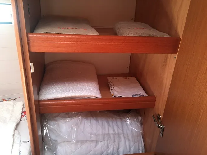 Cabin on Santiago, a Bavaria Cruiser 46 sailboat at Fethiye, Turkey