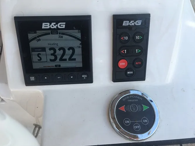 Cockpit of Santiago, a Bavaria Cruiser 46 sailboat at Fethiye, Turkey