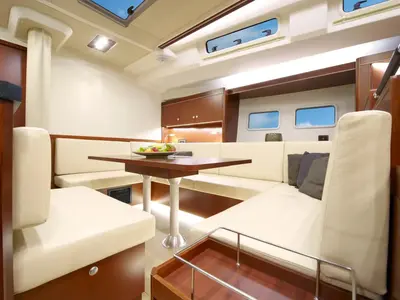 Salon of Amethyst, a Hanse 575 sailboat at Općina Sukošan, Croatia