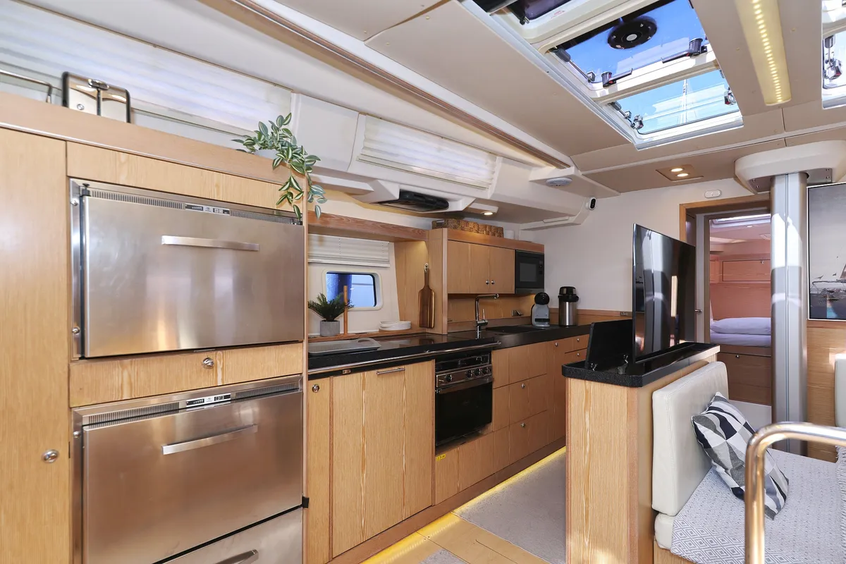 Galley of Amethyst, a Hanse 575 sailboat at Općina Sukošan, Croatia