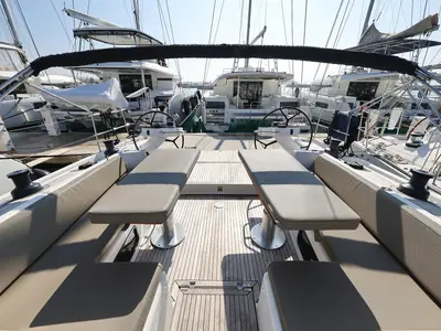 Deck of Amethyst, a Hanse 575 sailboat at Općina Sukošan, Croatia