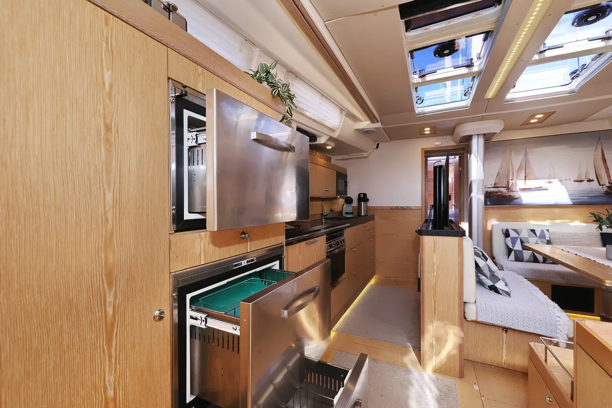 Galley of Amethyst, a Hanse 575 sailboat at Općina Sukošan, Croatia
