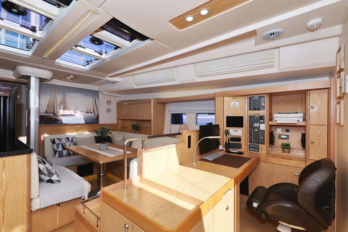 Salon of Amethyst, a Hanse 575 sailboat at Općina Sukošan, Croatia