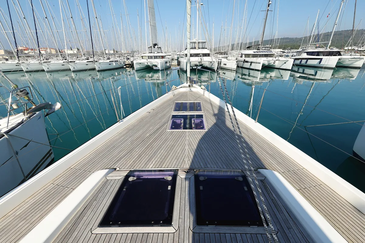 Head on Amethyst, a Hanse 575 sailboat at Općina Sukošan, Croatia