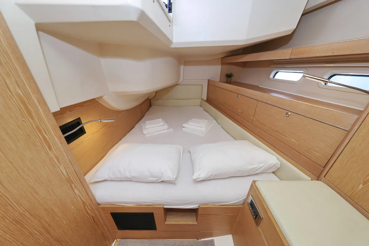 Exterior view of Amethyst, a Hanse 575 sailboat at Općina Sukošan, Croatia