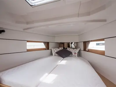 Cabin on Teodora, a Beneteau Oceanis 38.1 sailboat at Dubrovnik, Croatia