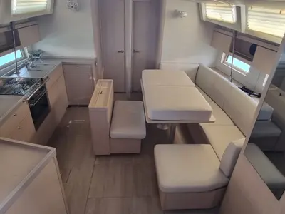 Salon of Sceptrum, a Beneteau Oceanis 46.1 sailboat at Salerno, Italy