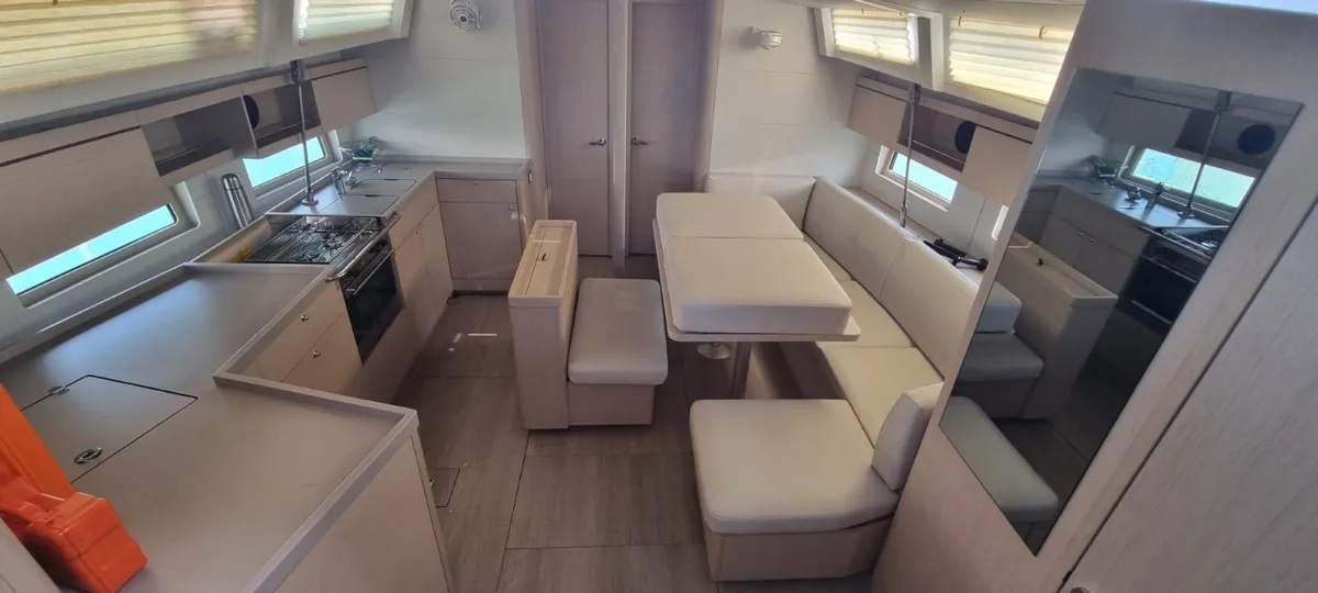 Salon of Sceptrum, a Beneteau Oceanis 46.1 sailboat at Salerno, Italy