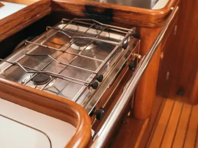 Galley of Ekaterini, a Beneteau Oceanis 411 sailboat at Volos, Greece