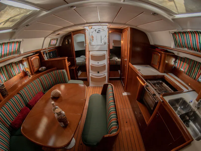 Salon of Ekaterini, a Beneteau Oceanis 411 sailboat at Volos, Greece