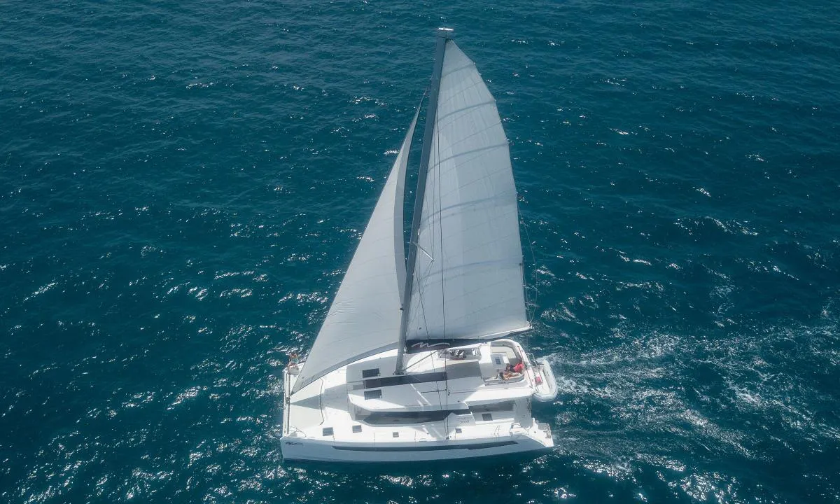 Exterior view of Moorings 5000 Exclusive Plus, a Leopard 50 catamaran at Road Town, British Virgin Islands