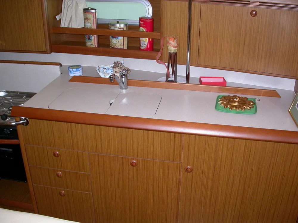 Galley of Sea Dream, a Jeanneau Sun Odyssey 45 sailboat at Općina Sukošan, Croatia