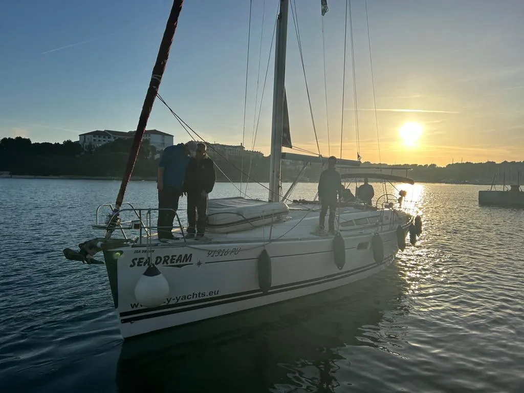 Exterior view of Sea Dream, a Jeanneau Sun Odyssey 45 sailboat at Općina Sukošan, Croatia