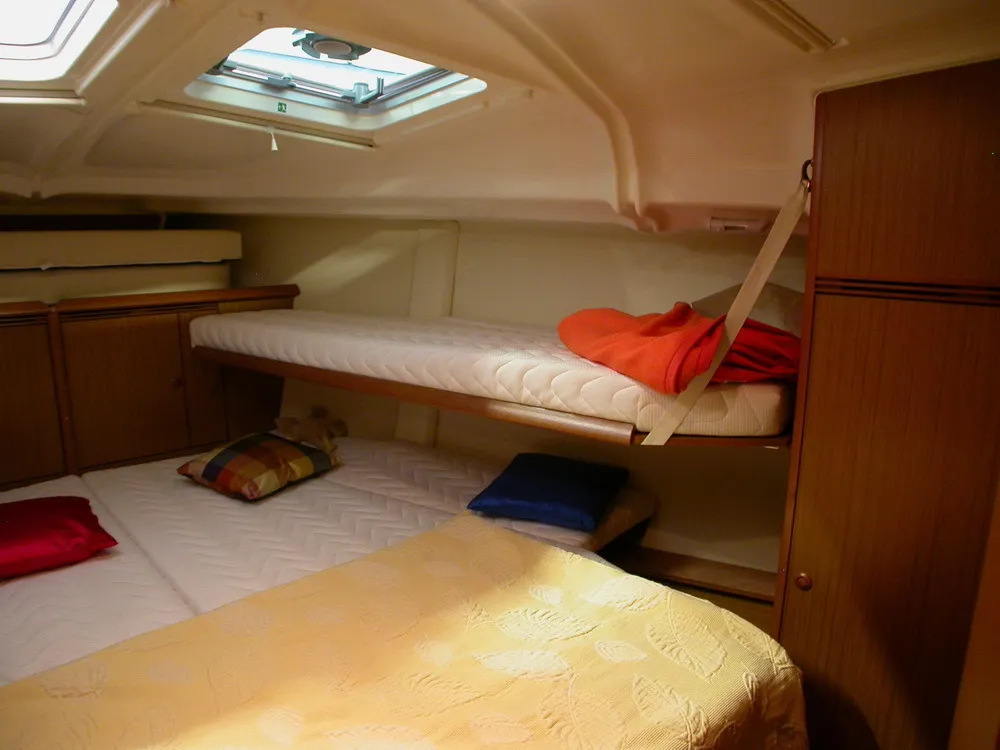 Cabin on Sea Dream, a Jeanneau Sun Odyssey 45 sailboat at Općina Sukošan, Croatia