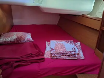 Cabin on Sea Dream, a Jeanneau Sun Odyssey 45 sailboat at Općina Sukošan, Croatia