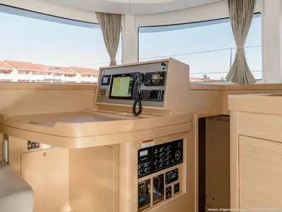 Salon of Dream of Liberty, a Lagoon 42 catamaran at Grad Biograd na Moru, Croatia