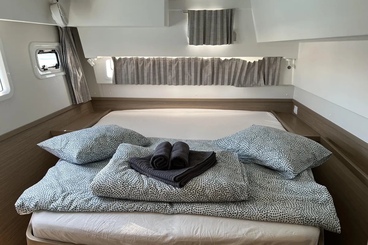 Cabin on Dream of Liberty, a Lagoon 42 catamaran at Biograd na Moru, Croatia