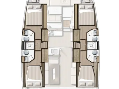 Floor plan of Swell, a Bali 4.2 catamaran at Athens, Greece