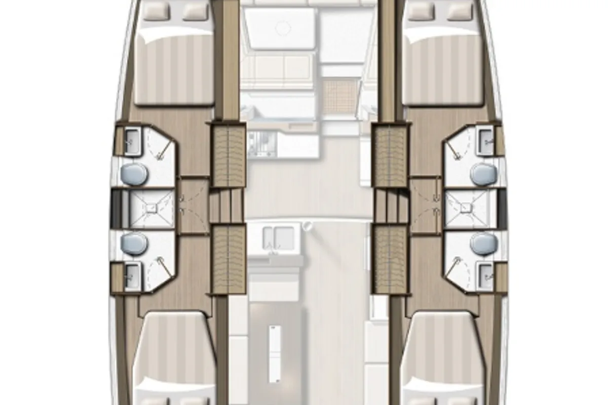 Floor plan of Swell, a Bali 4.2 catamaran at Athens, Greece