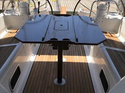 Cockpit of Classic, a Elan 45 sailboat at Municipal Unit of Ellomenos, Greece