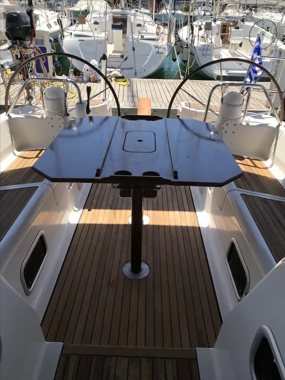 Cockpit of Classic, a Elan 45 sailboat at Municipal Unit of Ellomenos, Greece