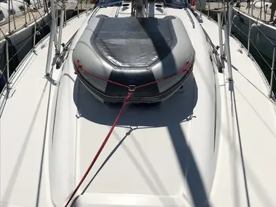 Deck of Classic, a Elan 45 sailboat at Municipal Unit of Ellomenos, Greece