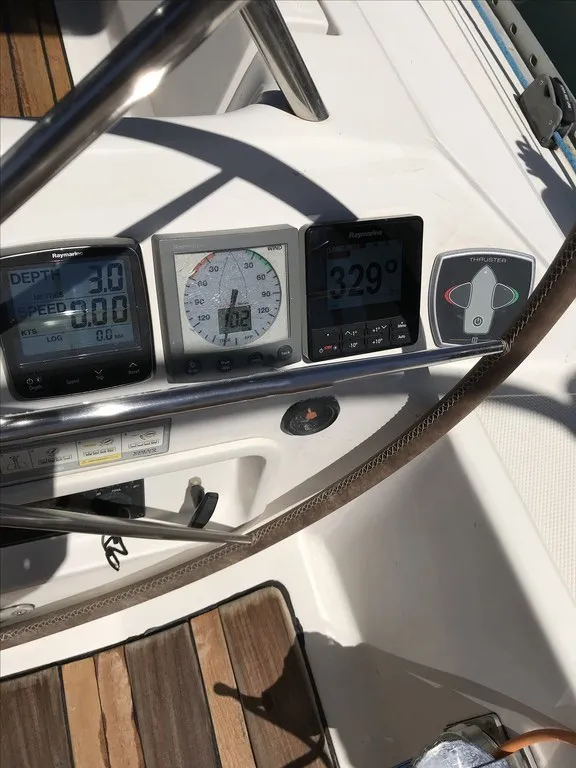 Cockpit of Classic, a Elan 45 sailboat at Municipal Unit of Ellomenos, Greece
