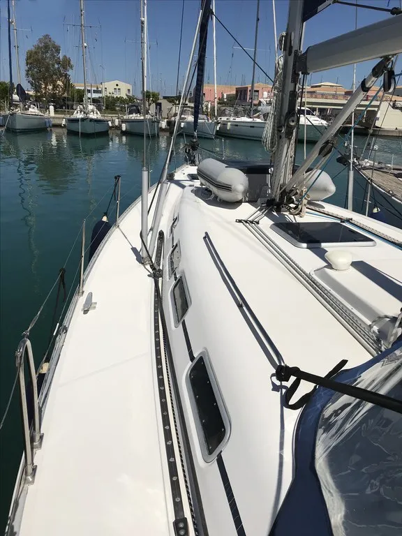 Deck of Classic, a Elan 45 sailboat at Municipal Unit of Ellomenos, Greece