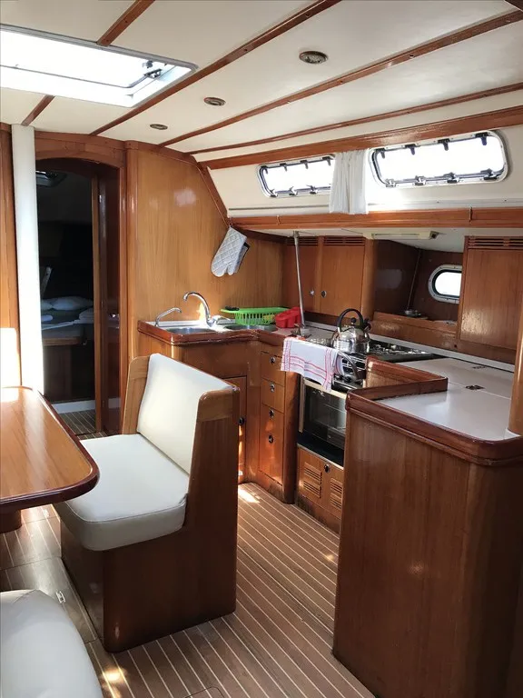Galley of Classic, a Elan 45 sailboat at Municipal Unit of Ellomenos, Greece