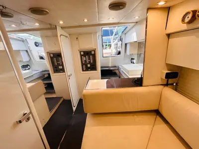 Salon of Serena, a Gulet Conam Synthesi 40 Special motorboat at Nettuno, Italy