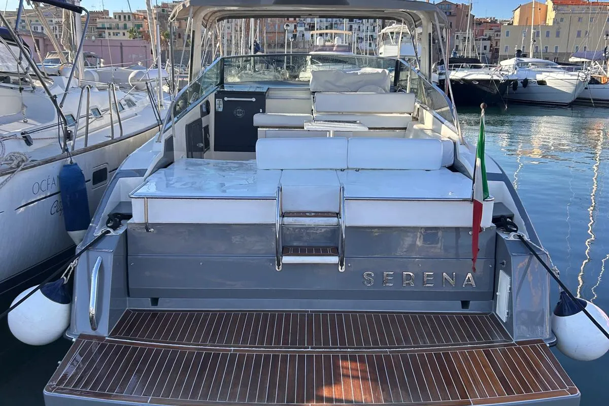 Exterior view of Serena, a Gulet Conam Synthesi 40 Special motorboat at Nettuno, Italy