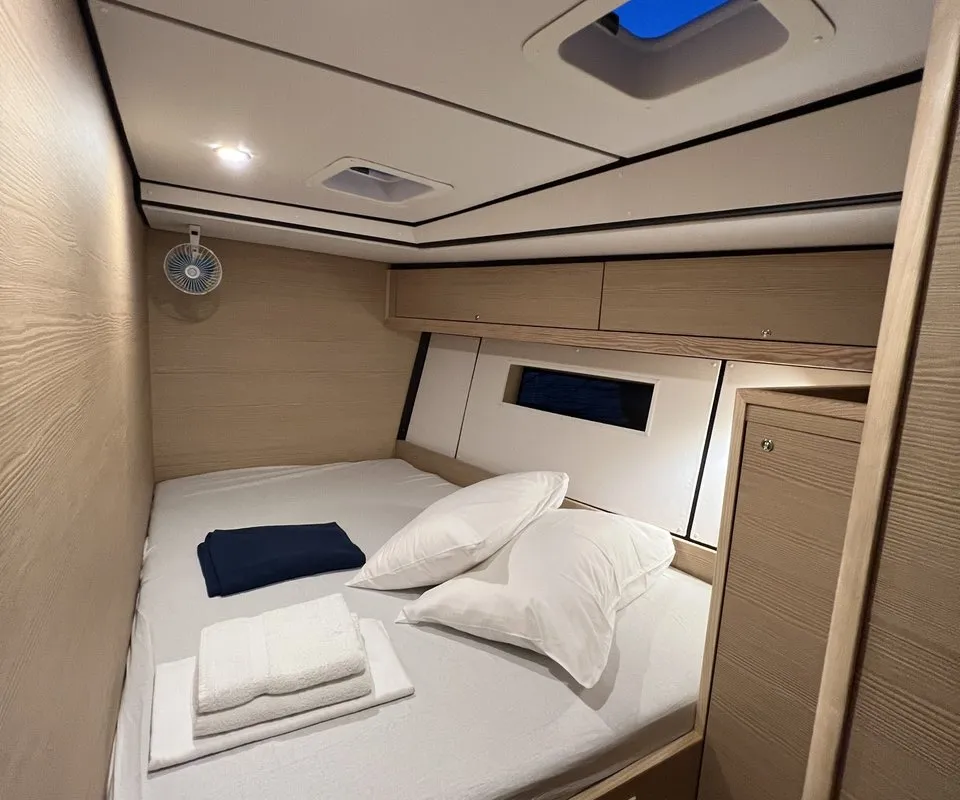 Cabin on Elly Blu, a D&D Kufner 54 sailboat at Salerno, Italy