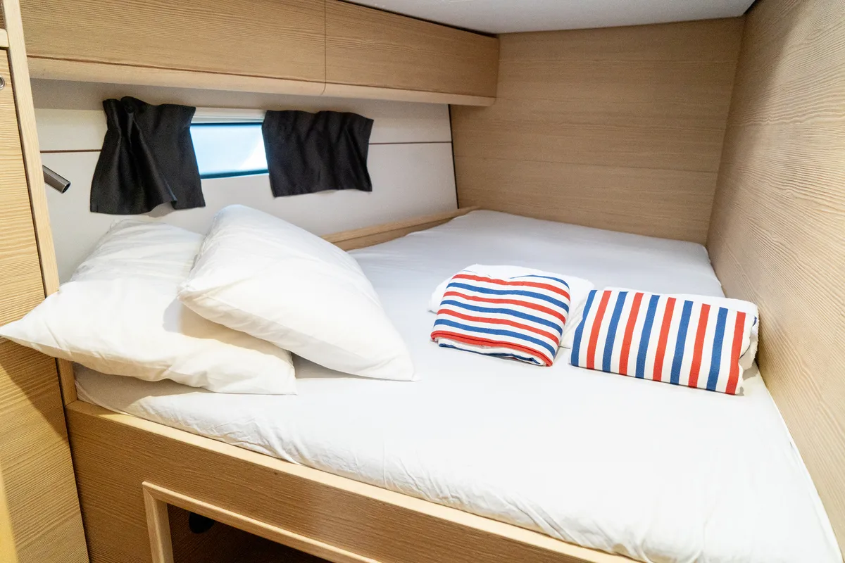 Cabin on Elly Blu, a D&D Kufner 54 sailboat at Salerno, Italy