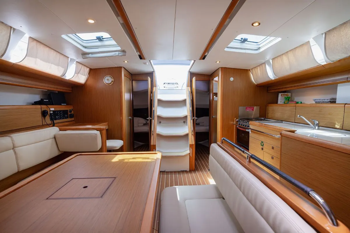 Salon of Ana B., a Jeanneau Sun Odyssey 49i sailboat at Seget Donji, Croatia