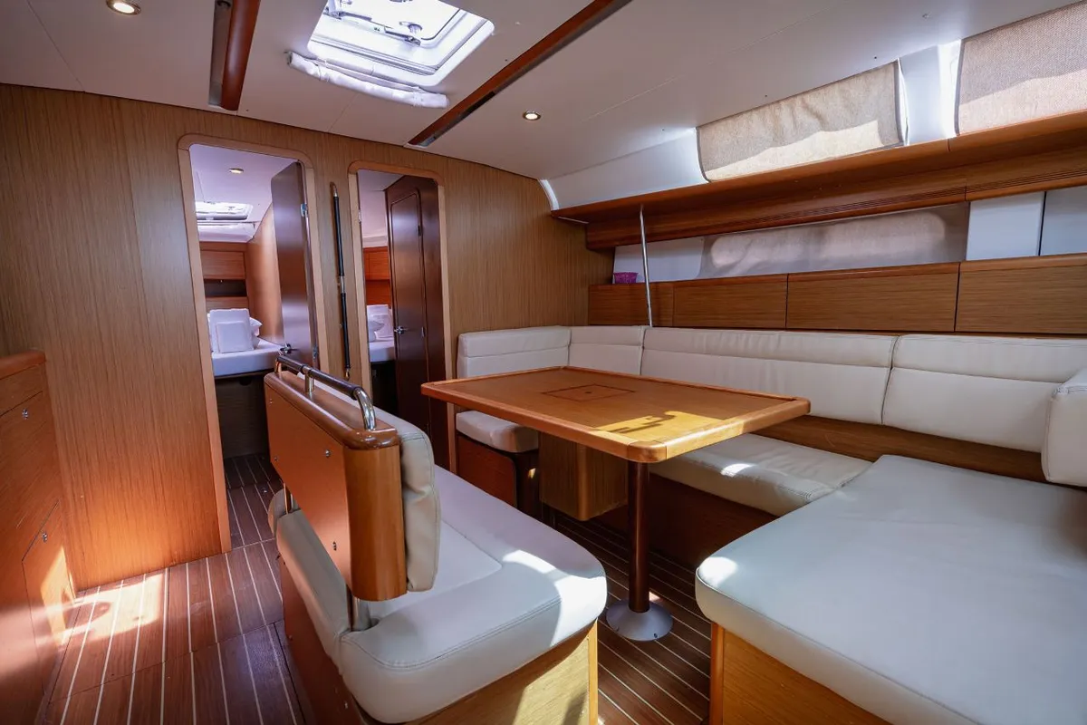 Salon of Ana B., a Jeanneau Sun Odyssey 49i sailboat at Seget Donji, Croatia