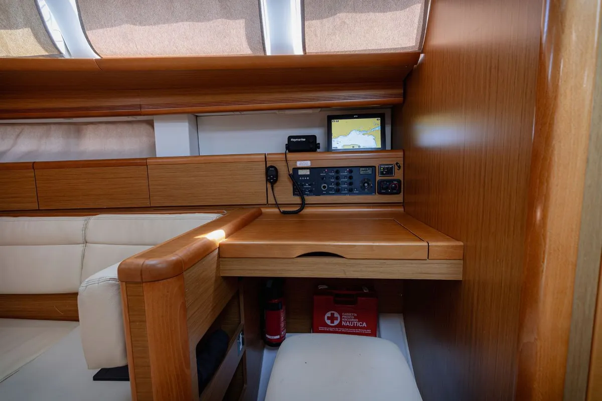 Cockpit of Ana B., a Jeanneau Sun Odyssey 49i sailboat at Seget Donji, Croatia