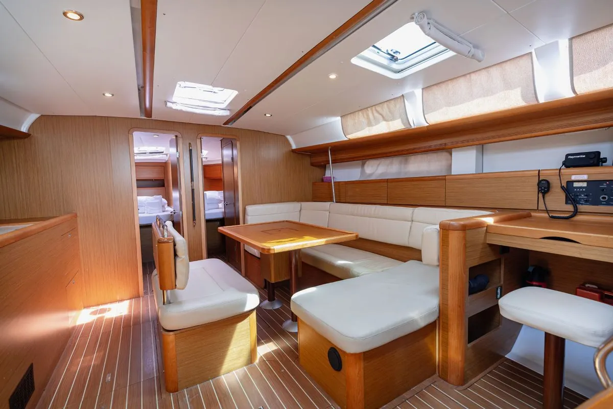 Salon of Ana B., a Jeanneau Sun Odyssey 49i sailboat at Seget Donji, Croatia