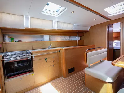 Galley of Ana B., a Jeanneau Sun Odyssey 49i sailboat at Seget Donji, Croatia