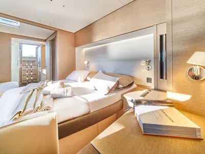 Cabin on Amada Mia, a Lagoon Sixty 5 catamaran at Split, Croatia