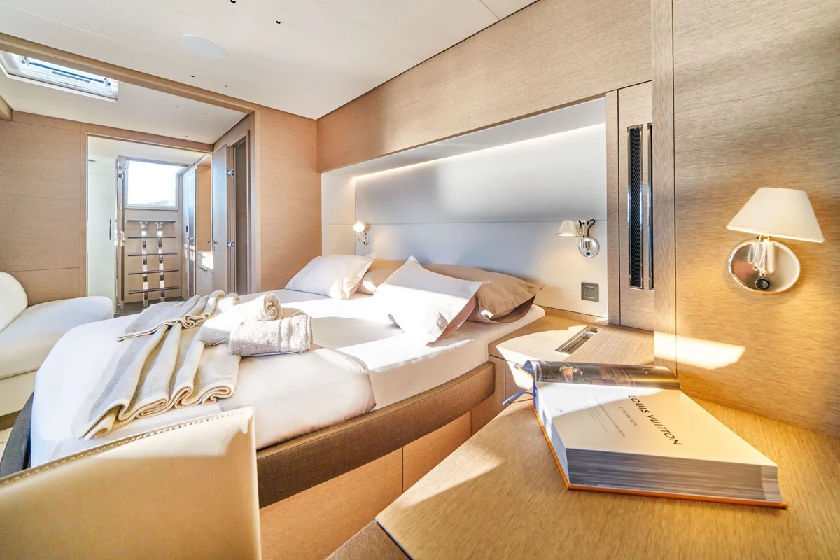 Cabin on Amada Mia, a Lagoon Sixty 5 catamaran at Split, Croatia